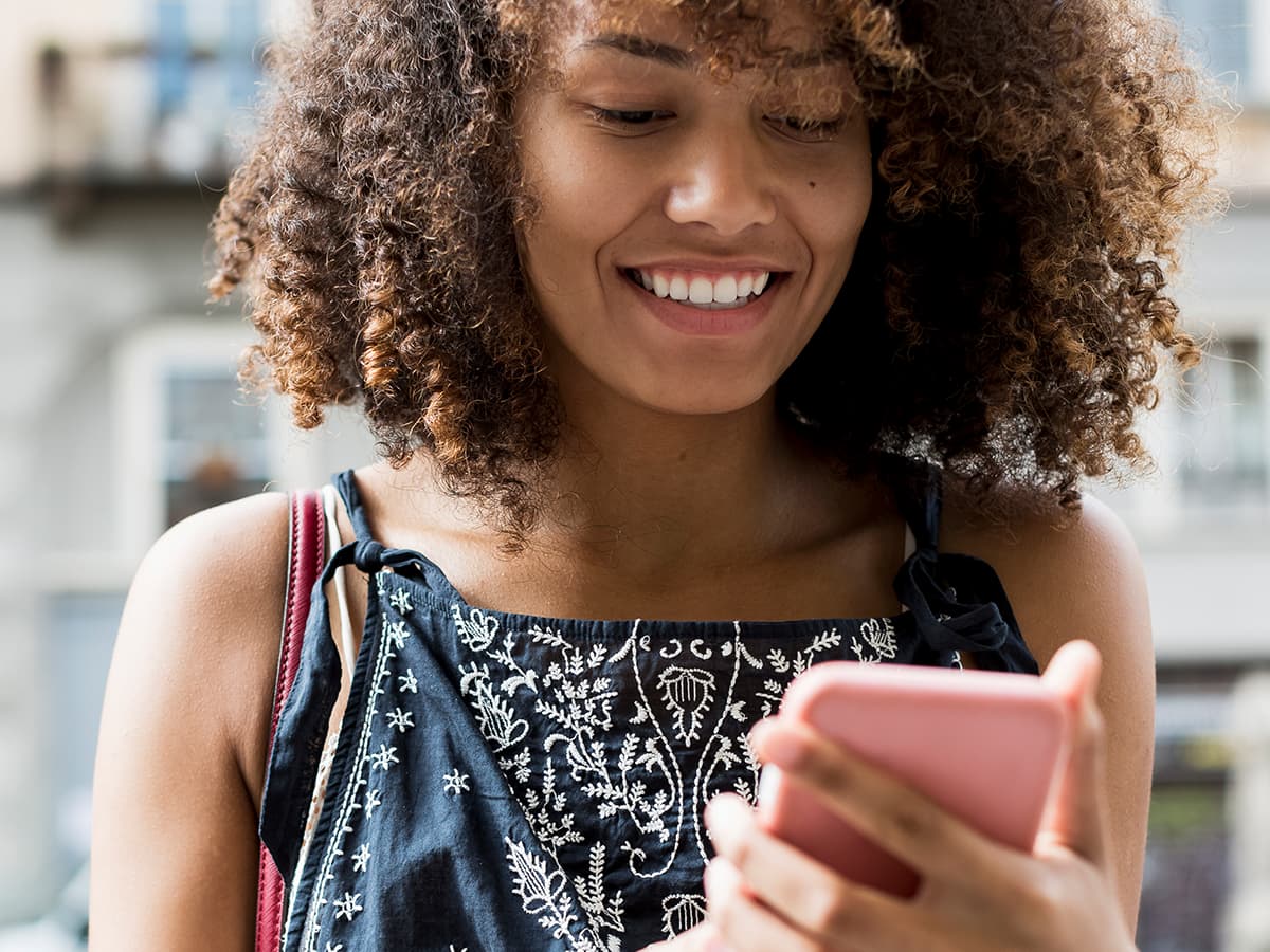 Girl looking at phone