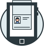 Data extraction illustration Tablet scanning passport