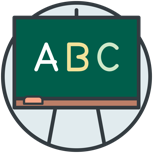 Education illustration Illustration of chalkboard with ABC written on it