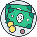 Financial services illustration Green bank notes