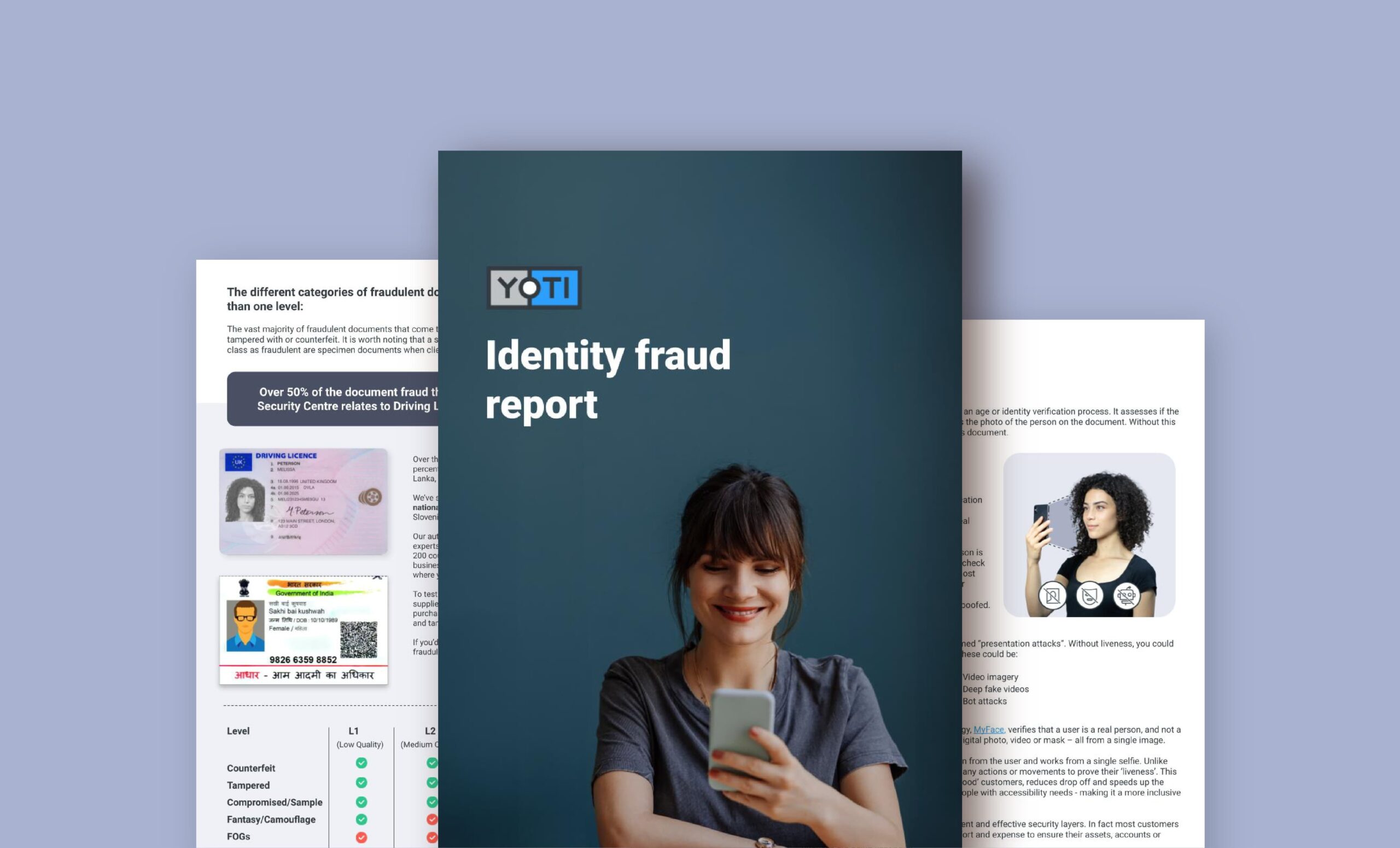 Preview of first 3 pages of the Yoti Identity fraud report
