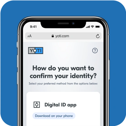 Identity verification screen