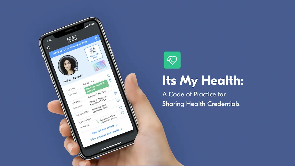 Phone screen of sharing health credentials