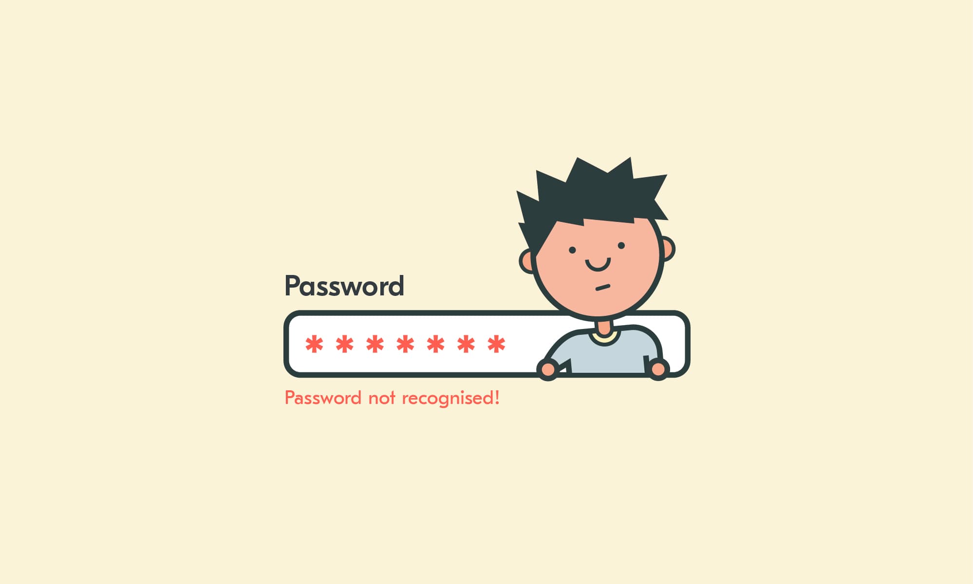 password not recognised example