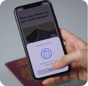Use using the passport NFC scan feature on the Yoti ID app