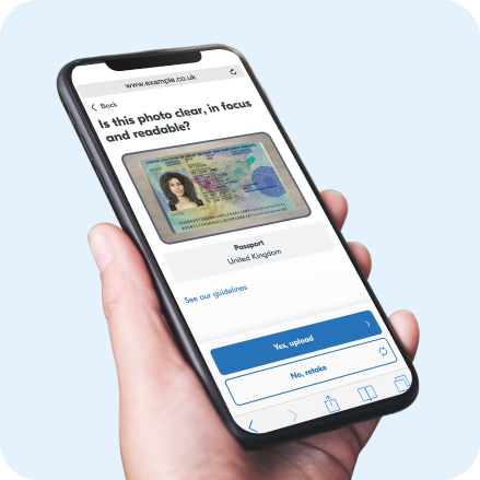 Phone scanning a driving license