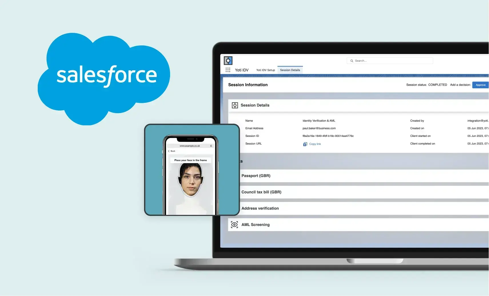 Integration of Identity verification for salesforce