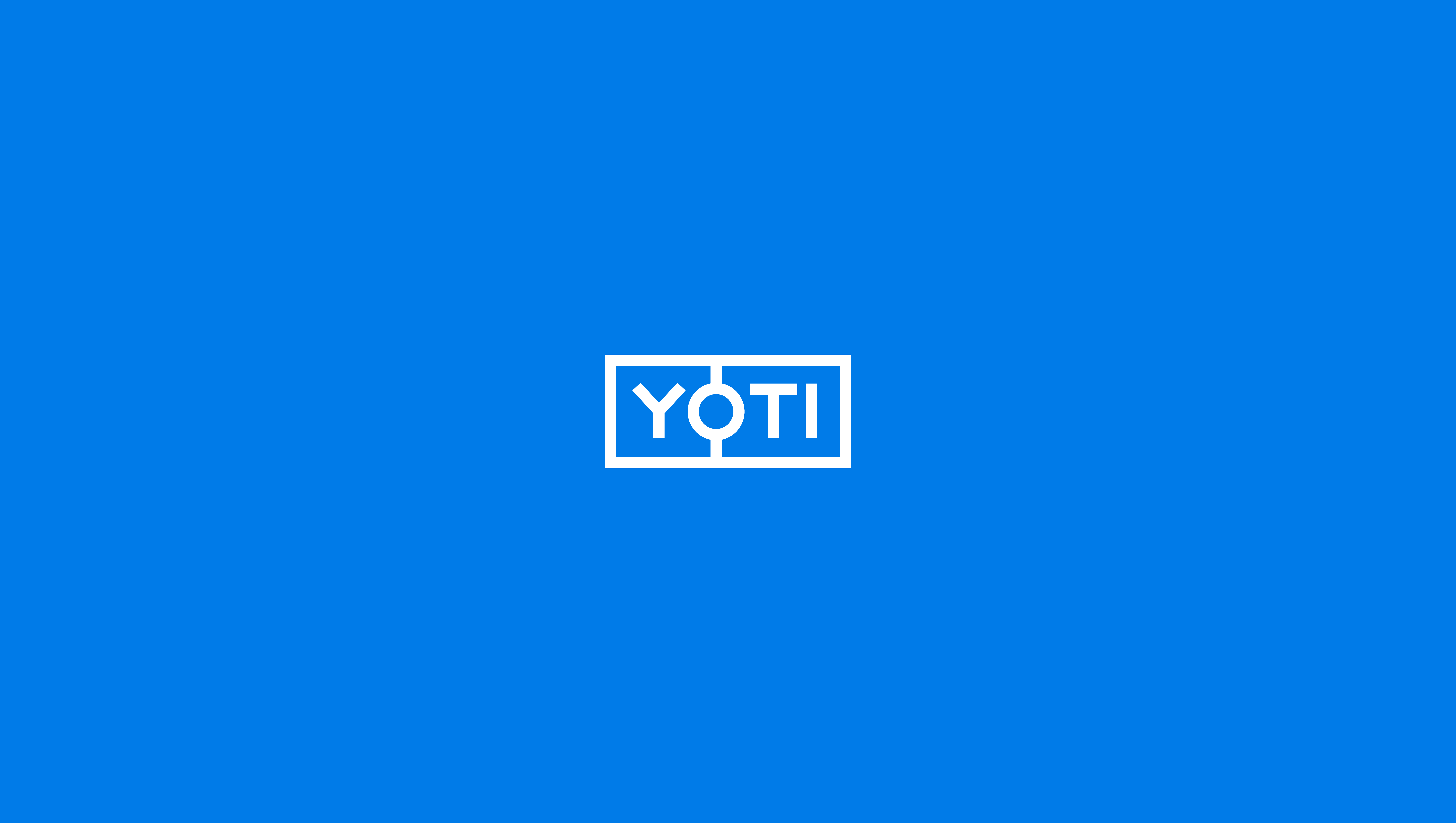 Yoti logo on blue background