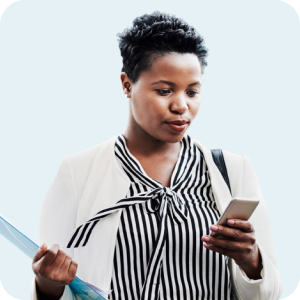 Businesswoman using smartphone