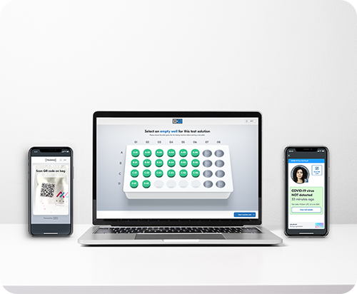 Yoti's health testing platform across different devices