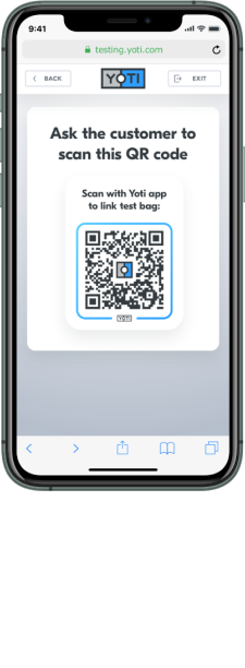 iPhone with QR code