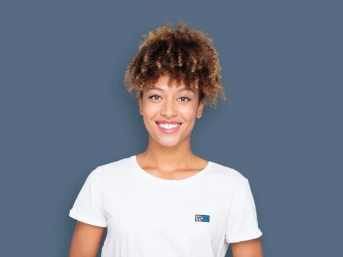 hero_contact_mobile Woman wearing yoti t-shirt