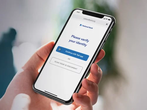 User using Yoti ID to verify their details with a bank