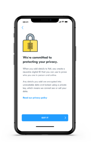 We're committed to protecting your privacy screen